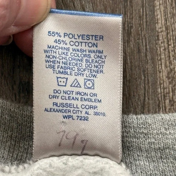 Russell Athletic Dri-Power Crewneck Sweatshirt Mens LT Gray V-Stitch Vintage - Picture 6 of 6